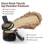 Instant Hairline Powder, Root Touch Up Hair Color for Gray Coverage and Thinning Hair, Root Cover Up Conceals Hair Loss & Bald Spots, Natural and Non-Greasy Hair Color for Women & Men, Medium-Brown