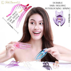 RC ROCHE 6 Pcs Flat Hair Clips Big Claw for Thick Hair French Duckbill Women No Slip Side Slide Curved Alligator Concord Strong Grip Hold Volume Lay Down Clamp, Small Transparent