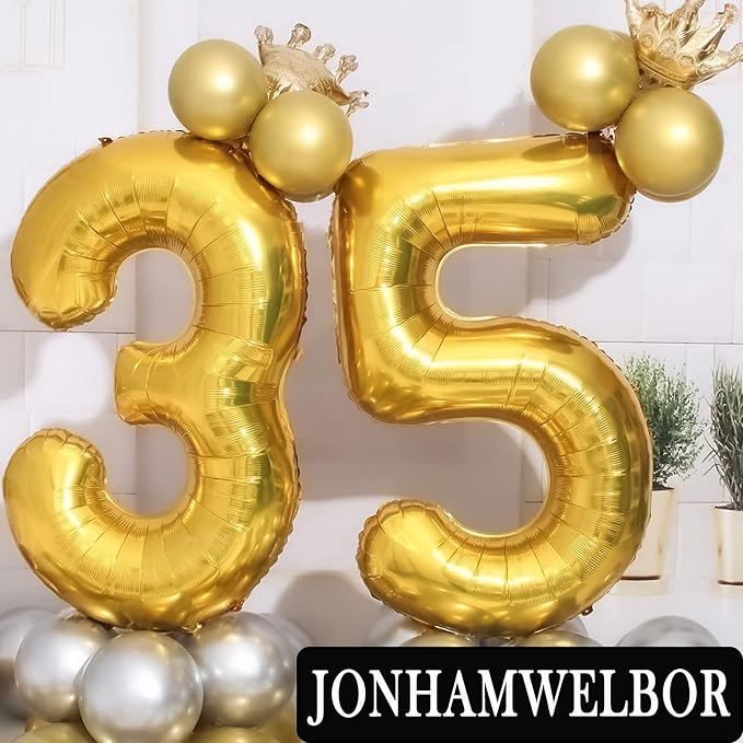 Jonhamwelbor 25 Gold Balloons 40 Inch Number 25 or 52 Big Giant Jumbo Huge Foil - Image 5