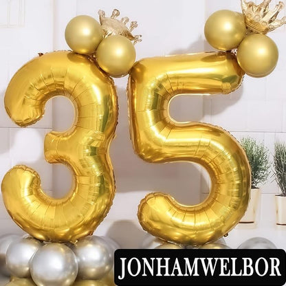 Jonhamwelbor 25 Gold Balloons 40 Inch Number 25 or 52 Big Giant Jumbo Huge Foil - Image 5