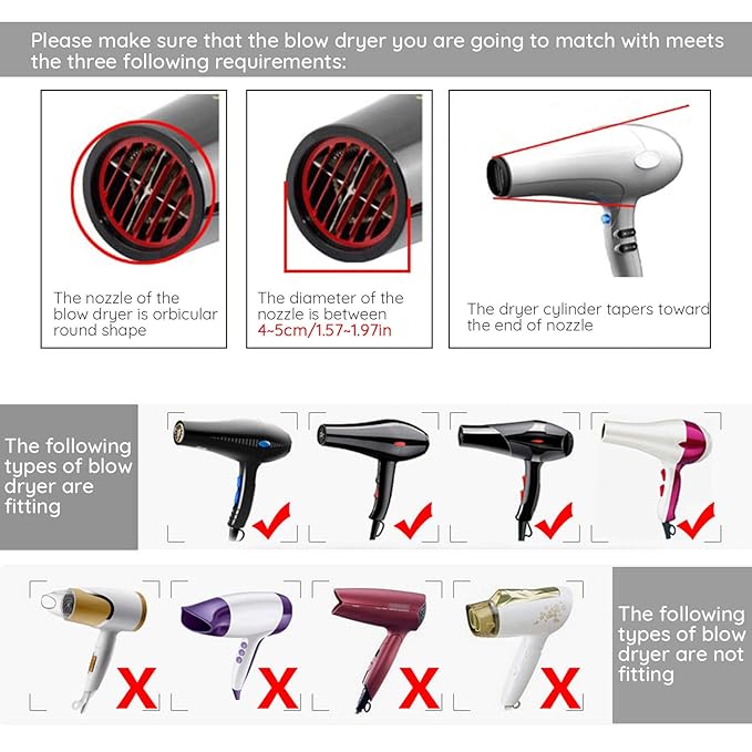 Segbeauty Hair Diffuser Adjustable Air Flow, Professional Deep Bowl Diffuser Attachment for Wavy Natural Thick Curly, Salon Frizz-free Fast Blow Dry Diffuser Attachment with 1.57-1.97in Nozzle (Red)