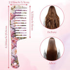 Wide Tooth Comb,Effortless Tangle Removal for Curly, Wet, Long Hair Wet,Cute Aesthetic Design for Women Men and Girls (Purple-01)