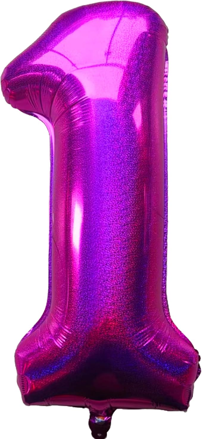 Jonhamwelbor 40 Inch Laser Hot Pink Number 1 Balloon Foil Mylar Giant Balloon by Jonhamwelbor