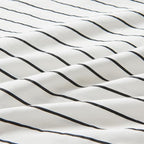 JELLYMONI 100% Natural Cotton Striped Standard Pillowcases Set, 2 Pack White with Thin Black Stripes Pattern Printed Pillow Covers with Envelope Closure (Pillows are not Included)