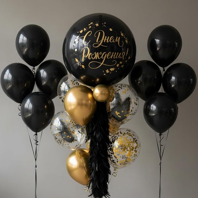 RUBFAC Black Giant Balloons 6Pack 36 Inch Jumbo Large Latex Balloons - Image 6
