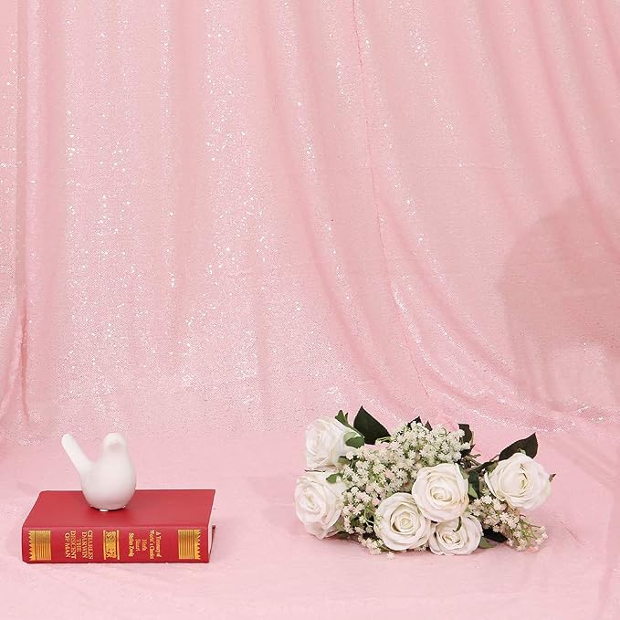 Eternal Beauty Pink 3mm Sequin Backdrop 6x8 Ft - Image 9
