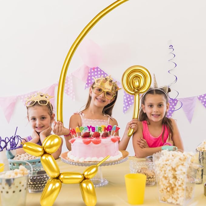 Metallic Gold Long Balloons Premium 260 Twisting Animals Magic Balloons - Image 5