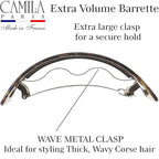 Camila Paris CP3571 French Hair Barrette Clip for Girls for Thick Curly Wavy Long Hair, Strong Hold Grip Hair Clips for Women, Automatic, No Slip Styling Girls Hair Accessories, Handmade in France