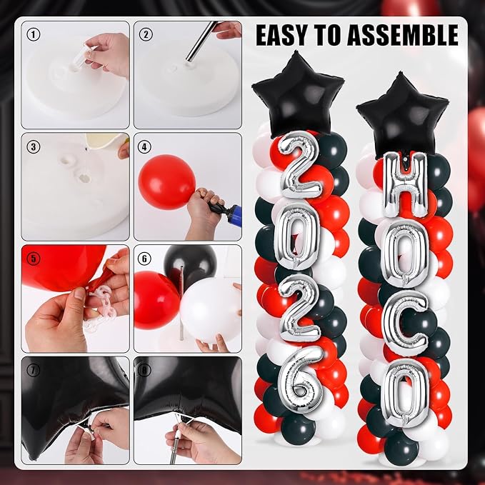 2 Sets Homecoming 2026 Balloon Column Stand Party Decorations Kits - Image 5