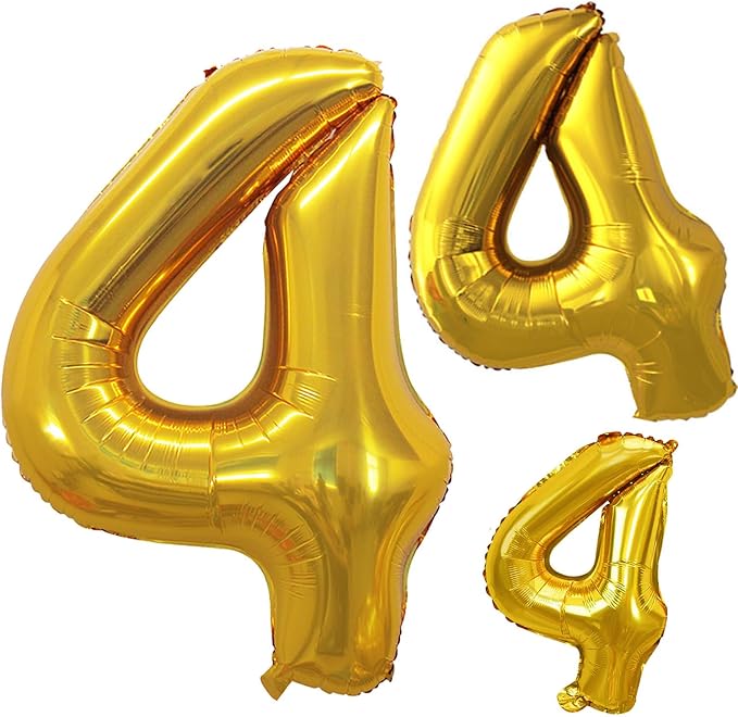 Gold Foil Balloons Number 4, Huge Number Balloons by GOER