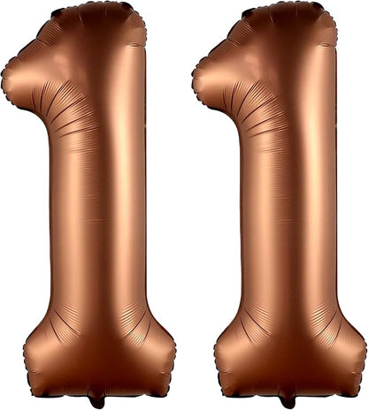 KatchOn Coffee Brown Number 11 Balloon 40 Inch, 11th Birthday Balloon Decor | - Image 8