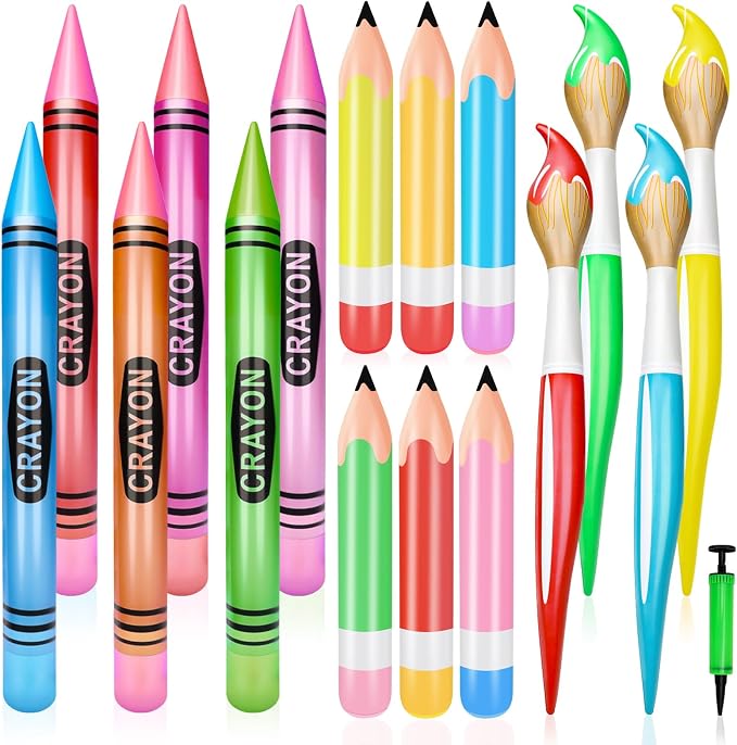 16 Pcs Large Inflatable Pencil Balloons Set Jumbo Inflatable Crayons Giant by SAYAYA