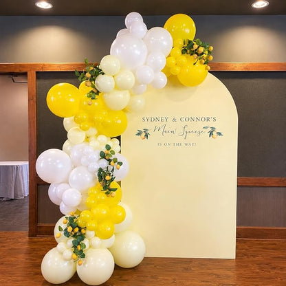 Yellow and White Balloons, 12Inch Pastel Yellow White Gold Confetti Balloons - Image 7