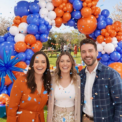Blue and Orange White Balloon Arch Kit, Different Size Balloons - Image 6