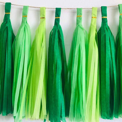 We Moment Green Light Tissue Paper Tassels Party Tassel Garland Banner - Image 2