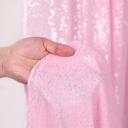 Pink Sequin Curtains Backdrop 6 Pcs 2FTx8FT Shiny Shimmer Fabric | Glitter - Image 5