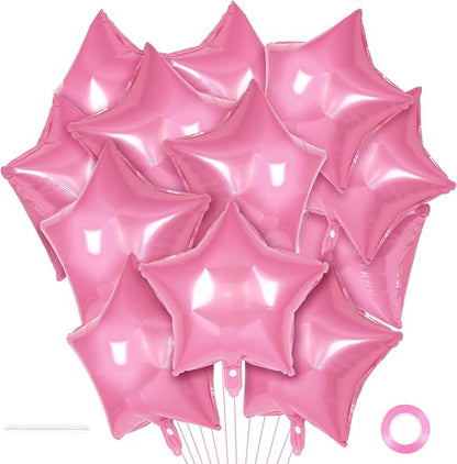 20 Pcs Star Balloons, 18 Inch Pink Star Foil Balloons, Stars Shaped Balloon by YOTHORN