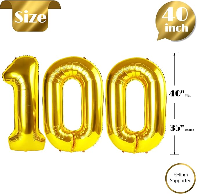 Gold 100 Balloon - Image 6