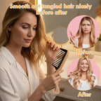 Bamboo Wide Tooth Comb Set, 2 Pcs Natural Handmade Bamboo Wooden Wide Tooth Comb for Women, Anti-Static for Thick Wet Wavy Hair Women Men