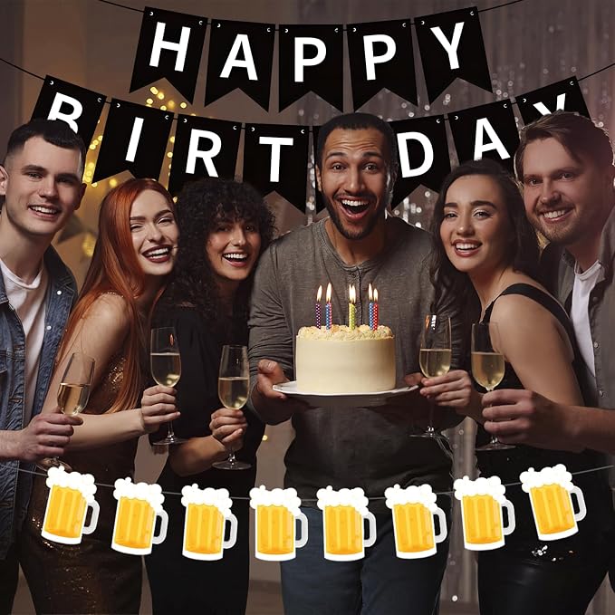 Beer Birthday Banner for Beer Party and Birthday Wedding Party Supplies - Image 4