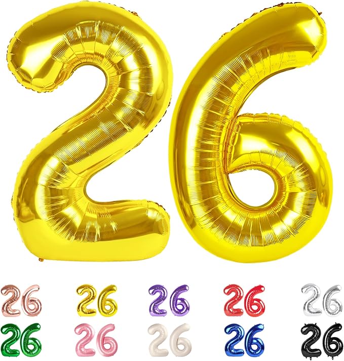 26 Balloon Numbers 40Inch for 26th Men Women Birthday Decorations, Inflation by Mluchee
