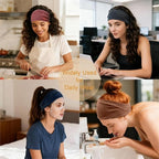 6 Pack Wide Headbands for Women - No Slip Hair Bands for Sports Yoga Workout Running Daily Use, Soft Stretchy Elastic Sweat Wicking Head Wraps Hair Accessories