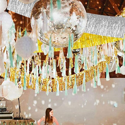 BEISHIDA 3 Packs 30 Feet Metallic Foil Fringe Garland Tinsel Streamers，Shiny - Image 7