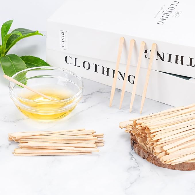 1200 Pcs Eyebrow Wax Sticks, Small Wooden Waxing Sticks, Wax Spatulas Craft Applicator Sticks for Body Hair Removal, Eyebrow Lip Nose Brow Facial Smooth, Skin-Spa Home Usage