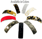 French Amie Curved Tokyo Large 3 ¾” Handmade Celluloid Automatic Volume Hair Clip Barrette (Tokyo)