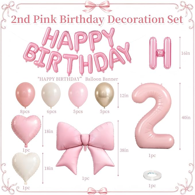 Dusty Pink Number 2 Balloon, 2nd Birthday Decorations - Image 2