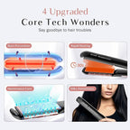 RUCHA Air Suspended Hair Straightener, 30s Fast Heating & Plasma Ionic Technology, Ceramic Flat Iron 1 Inch with Floating Plates, 2 in 1 Straightener and Curler, Frizz Control for All Hair Types