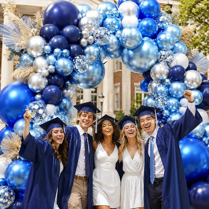 207Pcs Blue White Silver Balloons Garland Arch Kit - Image 6