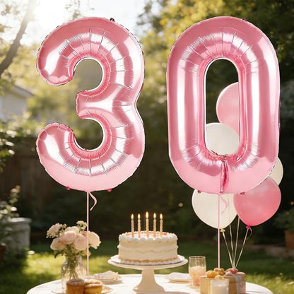 40 Inch Number 30 Balloons for 30th Birthday Party Decorations, 0-100 Jewelry - Image 3