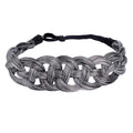 DIGUAN Hollow out Synthetic Hair Braided Headband Hairpiece Women Girl Beauty accessory for Women (Dark Gray)
