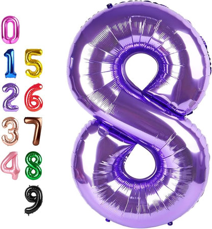 Number Balloons 8 Balloon 40 inch Purple by Enyeopd