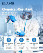 LANON Disposable Nitrile Gloves, Silicone-Free, Food-Safe, Chemical Resistant, Powder-Free, Textured Fingertips, Cooking, Cleaning, Blue, Small