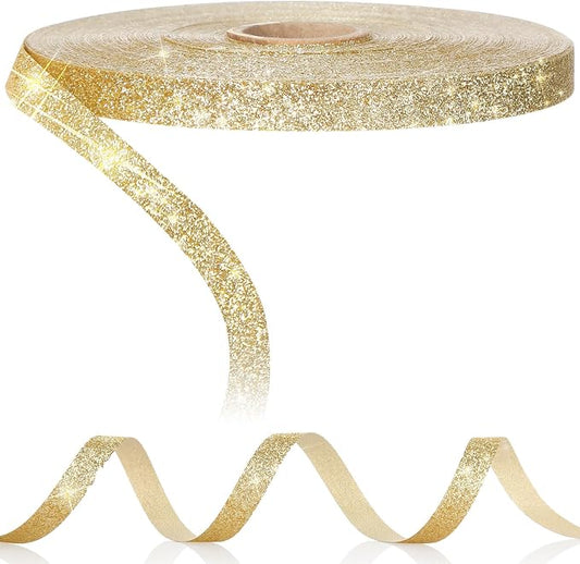 Syhood 50 Yards Glitter Ribbon Wrapping 3/8" Wide Sparkle Waterproof Sparkly by Syhood