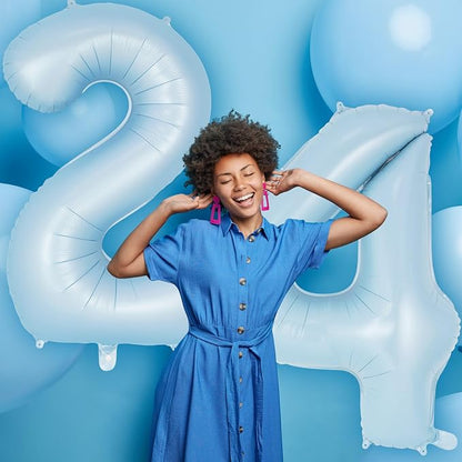 Light Blue Number 4 Balloon, 40 Inch Big Large Foil Number Balloons, Giant - Image 5