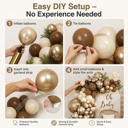 Brown Balloon Garland Arch Kit, Nude Tan Balloon Set - Image 5