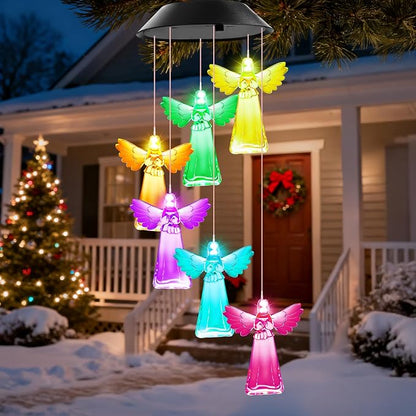 Winzwon Solar Wind Chimes for Outside Garden Yard Patio Decor | Solar Lights by Winzwon