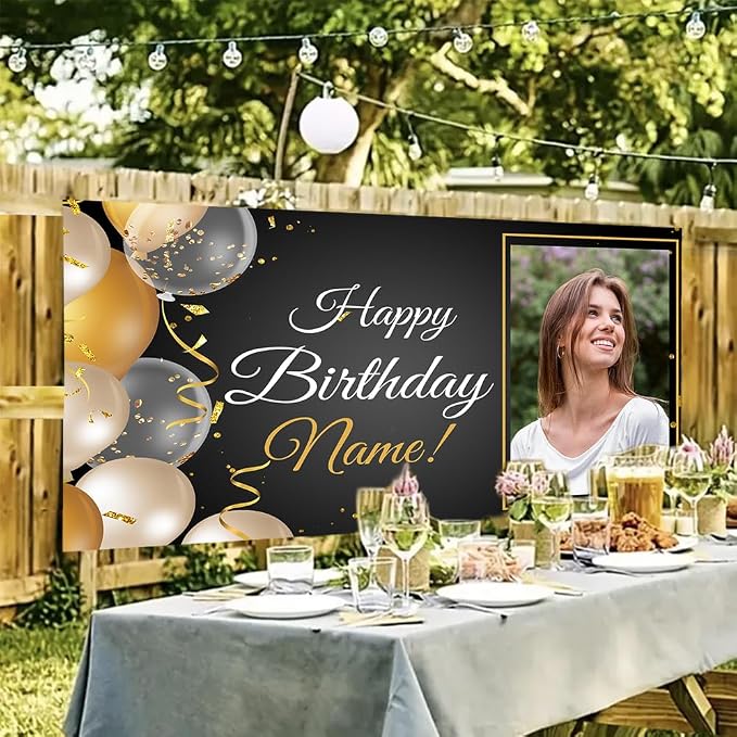 Generic Personalized Happy Birthday Banner, Customized - Image 2