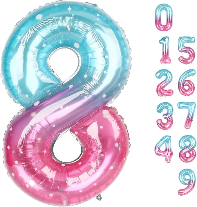 Number 8 Balloon 40 Inch for 8 18 Birthday Decorations, by Mluchee