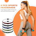 Headbands for Women, 5 PCS Unisex Sports Hair Band, Thin Hair Band Boys & Children, Elastic Headband Men's Sports Non-Slip Headbands, Thin Hair Bands for Football, Yoga, Running