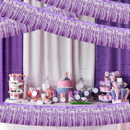 BEISHIDA Light Purple Fringe Garland Banner 30ft Wall Tinsel Foil Streamers | - Image 6