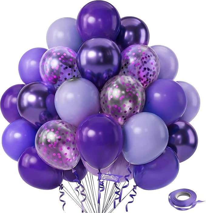 Purple Balloons, Anniversary, Graduation, Wedding Party Decorations by GoldenParty