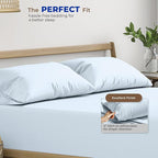 THREAD SPREAD 100% Egyptian Cotton Pillow Cases King - 1000 Thread Count Pillow Cases King Size Set of 2, Cooling & Breathable Extra Long Staple Sateen Weave Cotton Pillow Covers for Bed - Light Blue