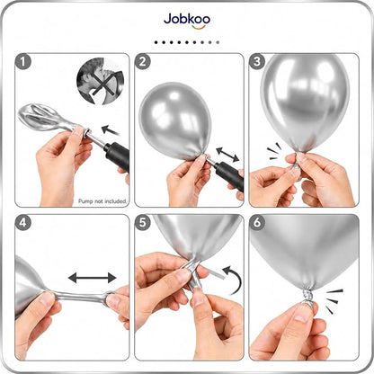 Jobkoo Silver Balloons 12 Inch - Image 5