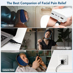 Heating Pad for TMJ Relief, USB Electric Washable Jaw Heating Pad with 3 Heat and 4 Time Settings for Jaw Chin Wisdom Teeth Issues, Oral and Facial Surgery (Blue)