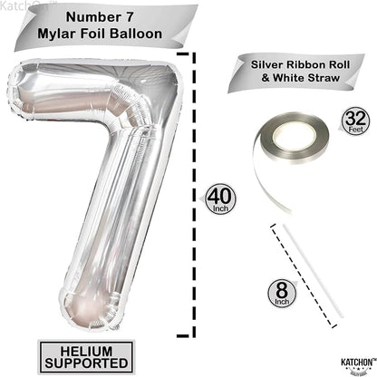 KatchOn, Giant Silver Number 7 Balloon - Image 4