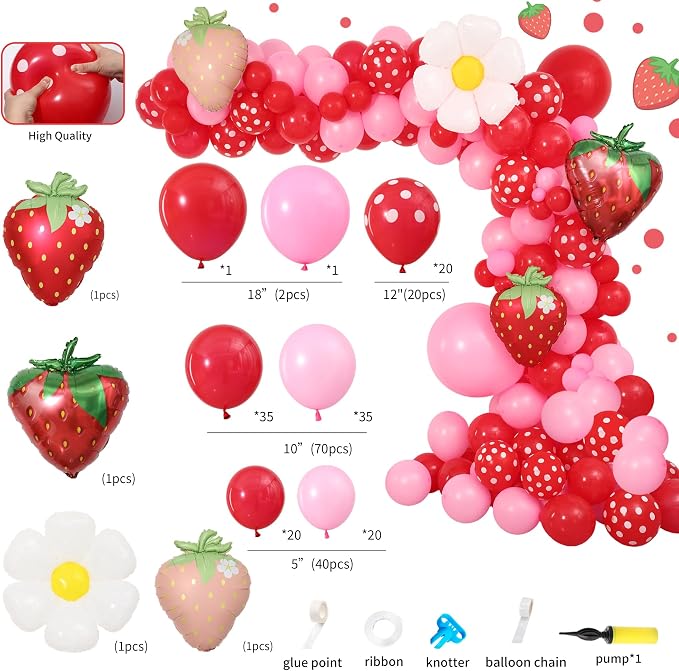 Berry First Birthday Decor Strawberry 1st Birthday Decorations - Image 2